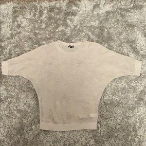 Express glittery beige crochet sweater